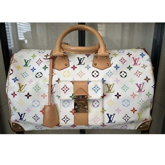 Rare Louis Vuitton Murakami Multicolor White Speedy 40 Limited Edition - Picture 1 of 8